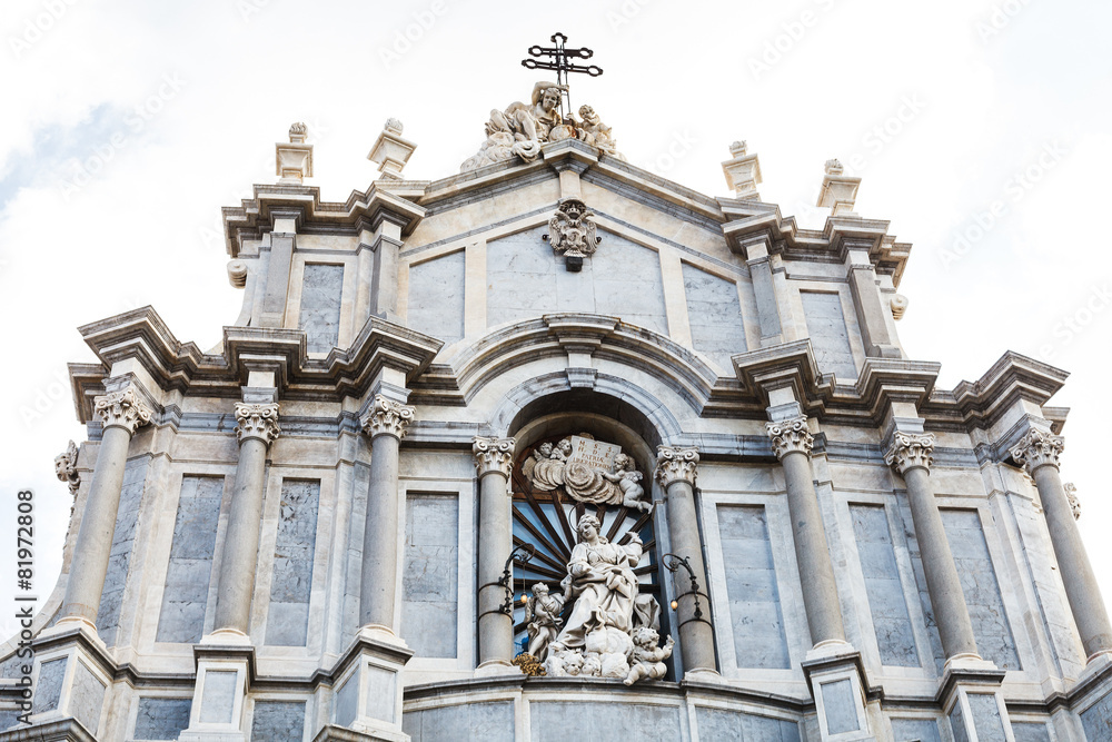 facade of Saint Agatha Cathedral in Catania