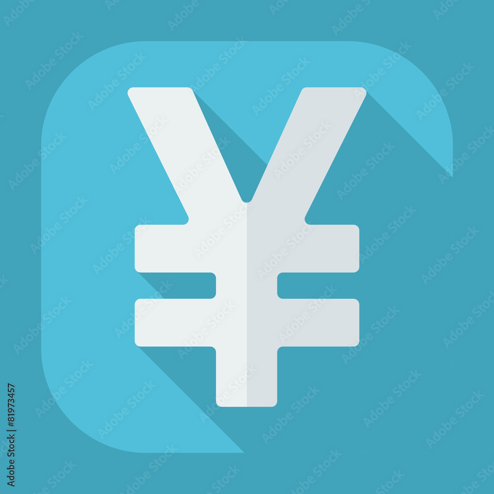 Obraz premium Flat modern design with shadow yen