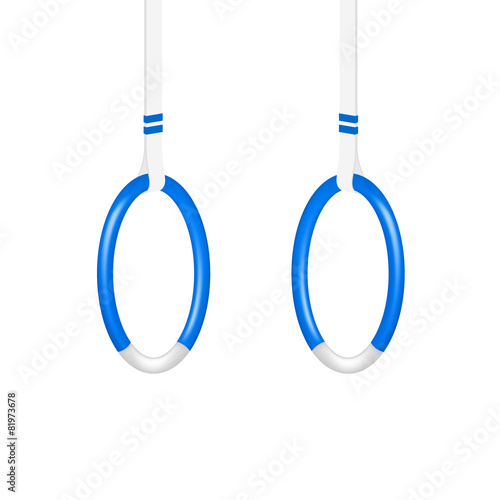 Gymnastic rings in blue and white design