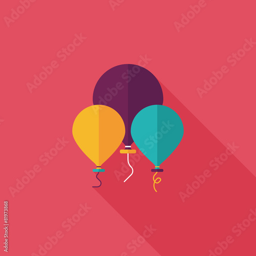 birthday ballon flat icon with long shadow,eps10