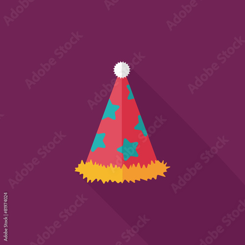 birthday party hat flat icon with long shadow,eps10