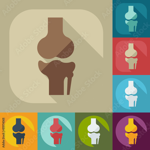 Flat modern design with shadow knee-joint