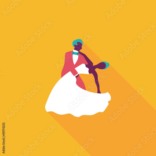 wedding couple flat icon with long shadow,eps10