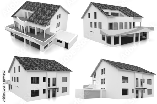 Wallpaper Mural 3d monochrome modern house Torontodigital.ca