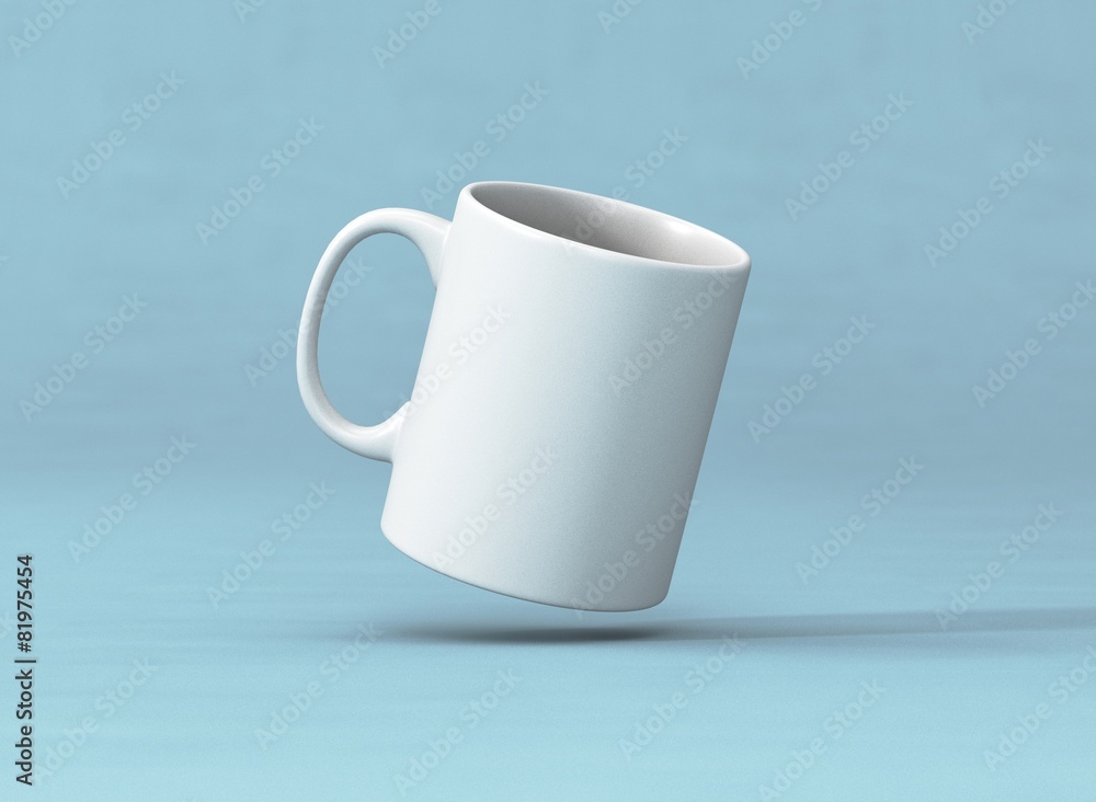 Fototapeta premium Kaffee Tasse weiss Vorlage mit Hintergrund