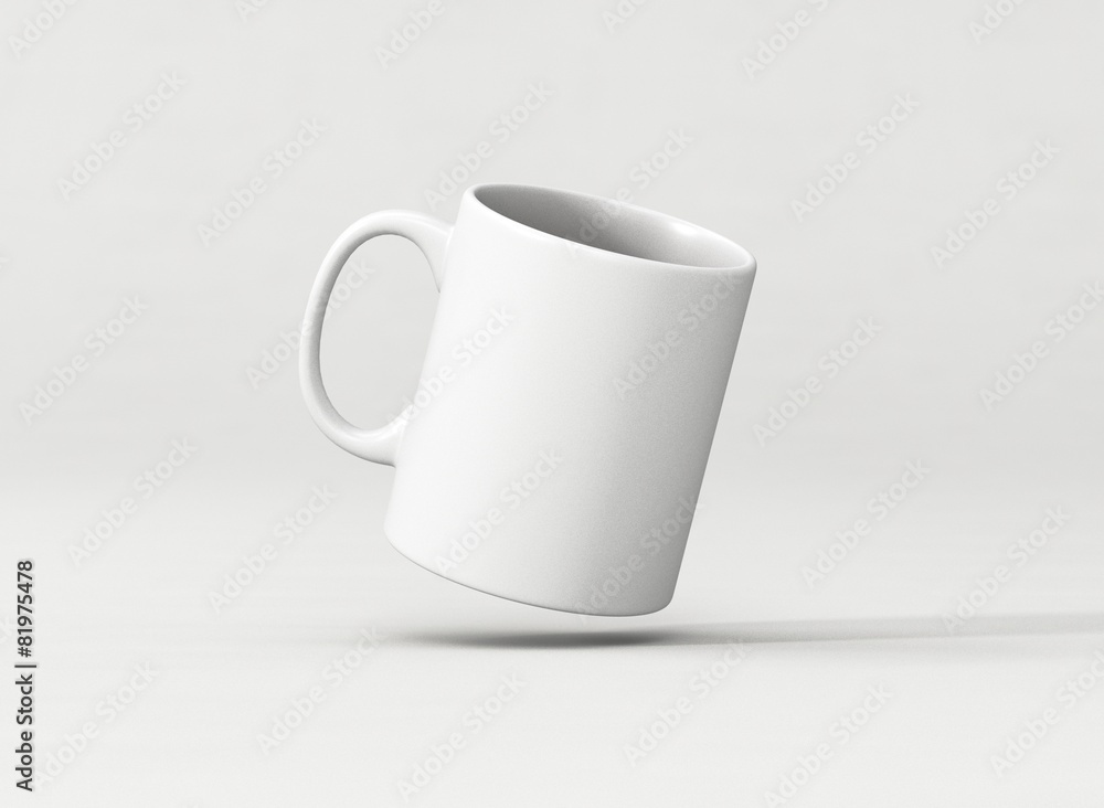 Fototapeta premium Kaffee Tasse weiss Vorlage mit Hintergrund