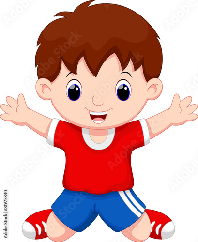 Happy boy on white background