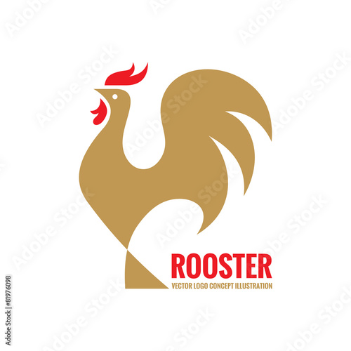 Rooster vector logo concept. Bird cock illustration.