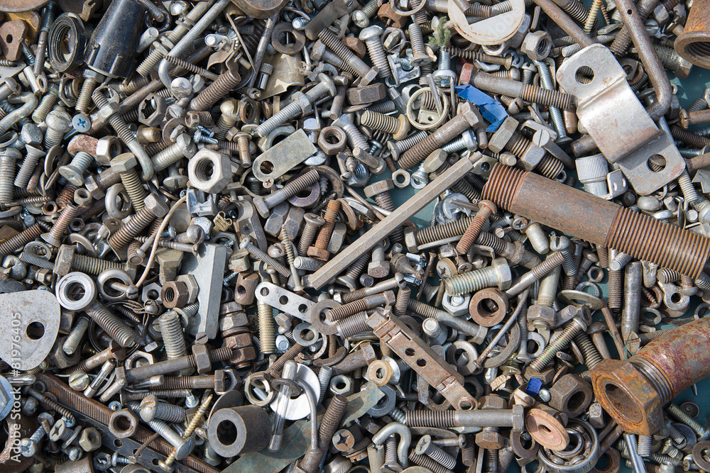 A lot of old bolts and nuts A lot of old bolts and nuts