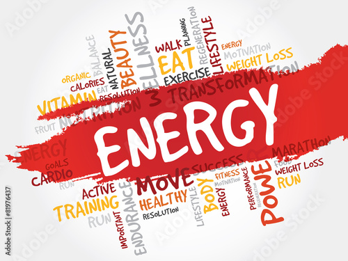 ENERGY word cloud, fitness, sport, health concept
