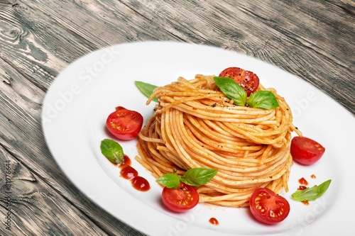 Lasagna. Italian pasta with tomato sauce