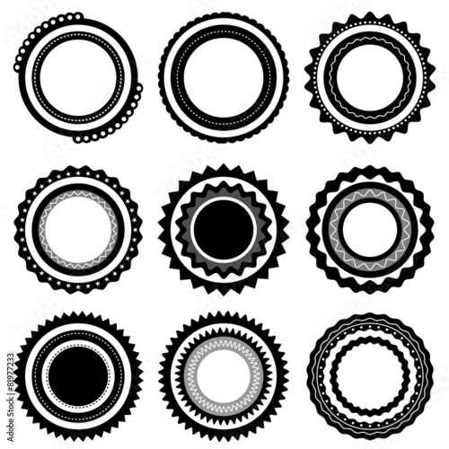 Circle design set monochrome Vector illustrator EPS 10 
