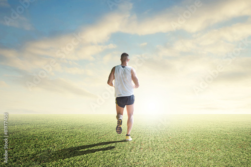 Bilde på lerret runner enjoying Hard training overcoming limits