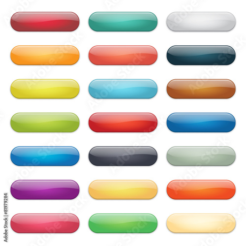 Glossy Rounded Web Buttons Set