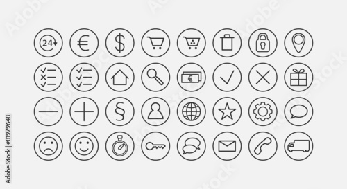 modern web e-commerce line icon set