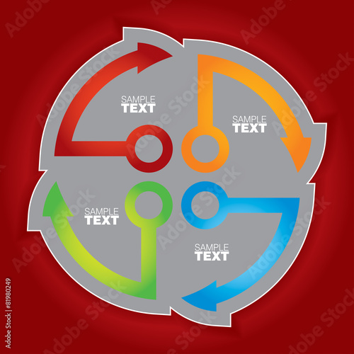 Business template, graph and flow diagram illustration