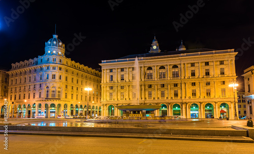 Piazza De Ferrari, the main square of Genoa - Italy