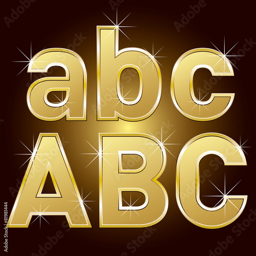 Golden Letters and Numbers Big and Small