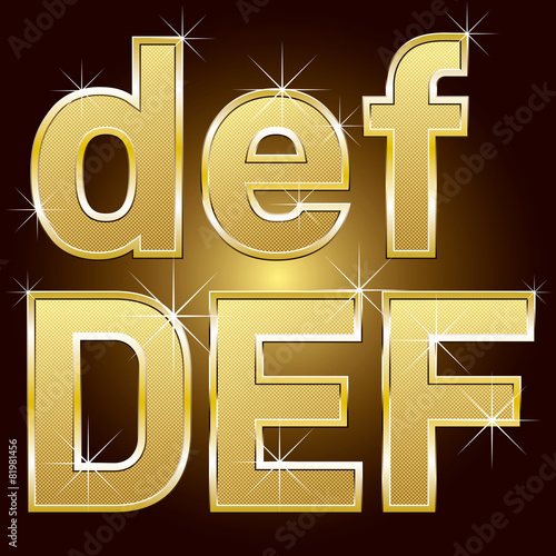 Golden Letters and Numbers Big and Small