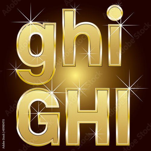 Golden Letters and Numbers Big and Small