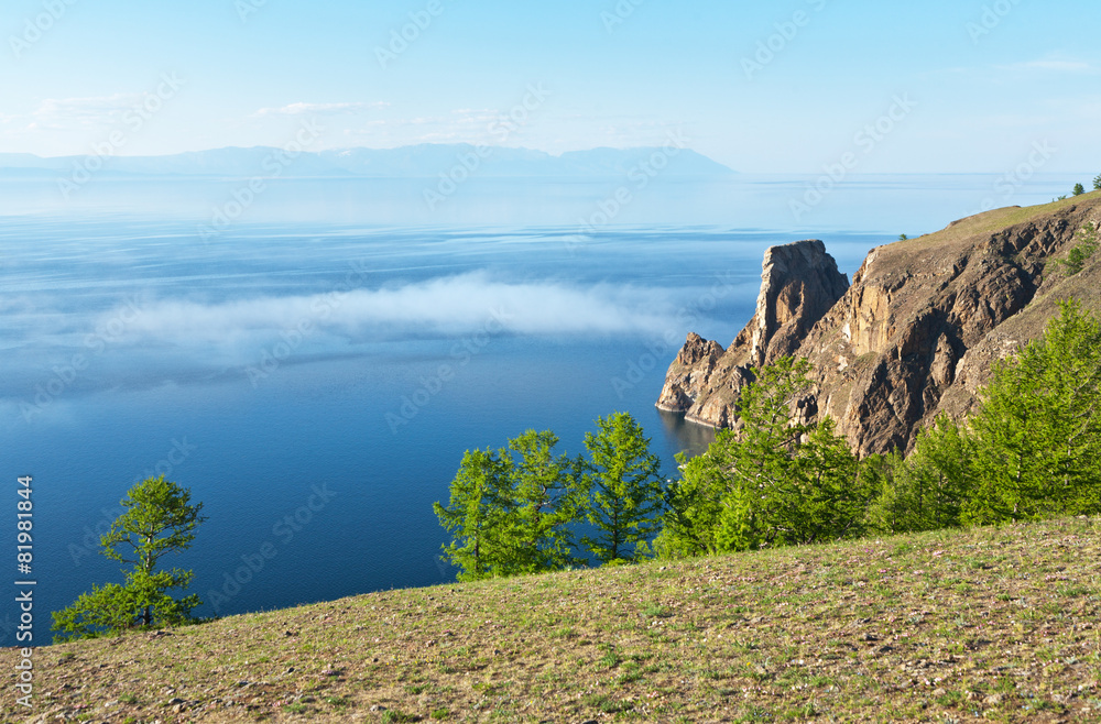 Lake Baikal. Cape Khoboy. June mist