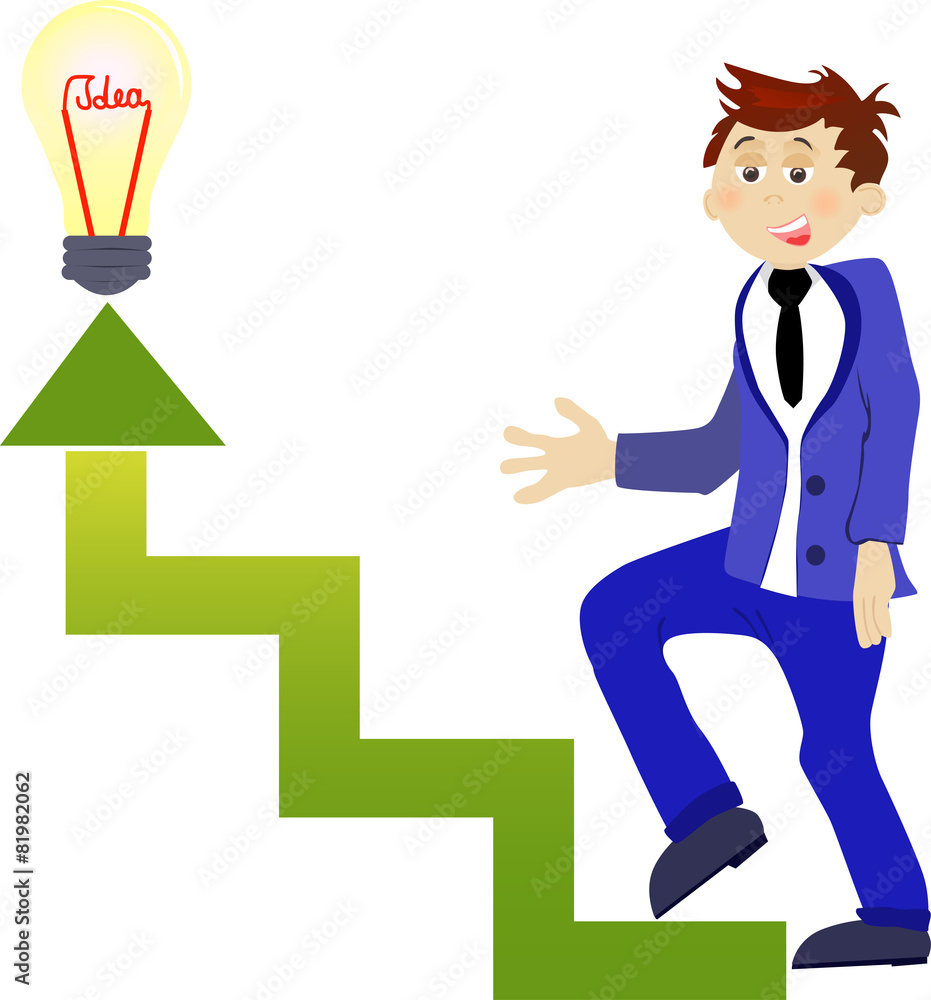 Businessman searching for a new idea Businessman searching for a new idea
