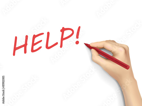 HELP word written by hand