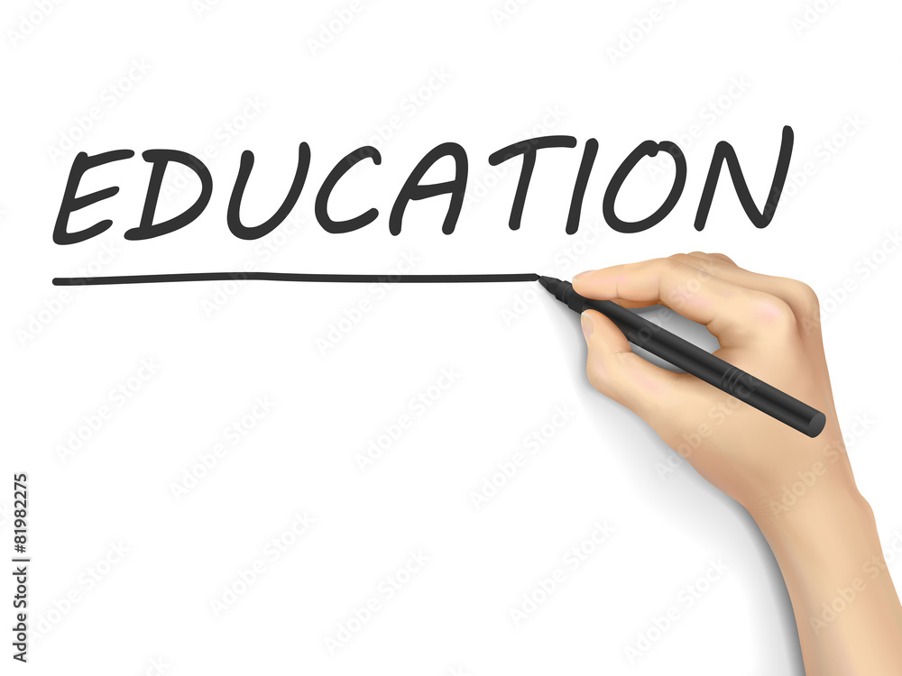 education word written by 3d hand education word written by 3d hand