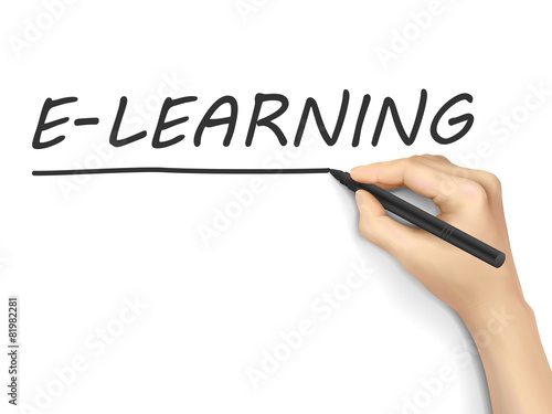 e-learning word written by hand