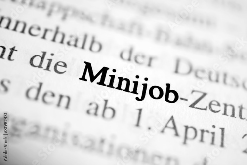 Minijob - schwarz-weiß Text