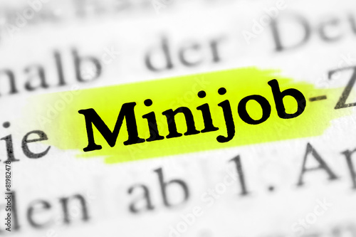 Minijob - gelb markiert