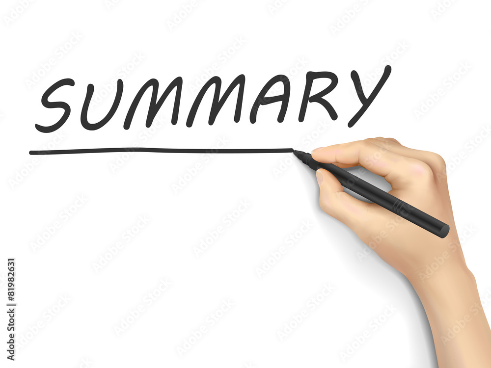 summary word written by hand summary word written by hand