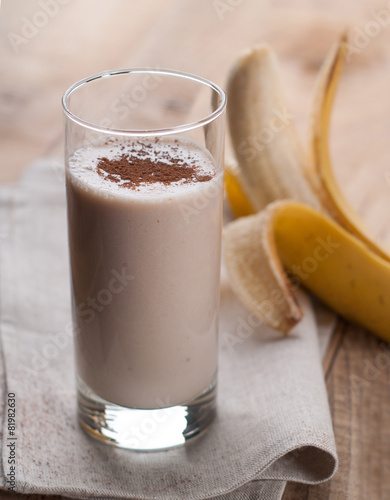 Chocolate and banana smoothie (milkshake)