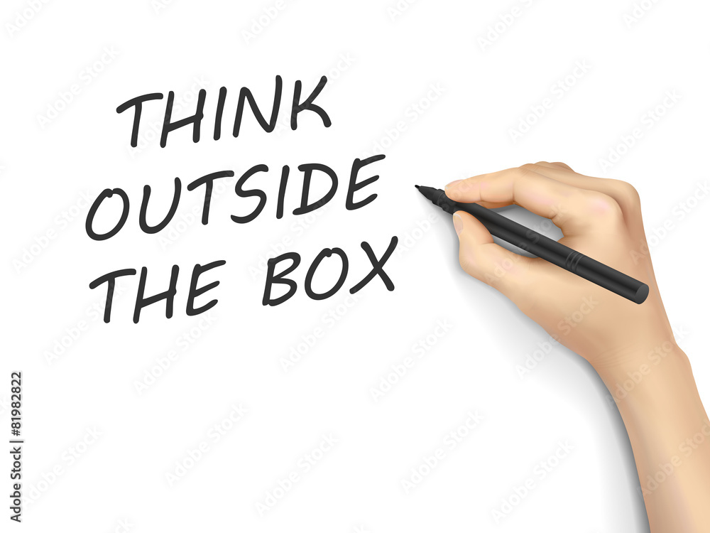 think outside the box words written by hand think outside the box words written by hand