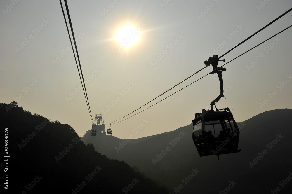 Black shadow cable car