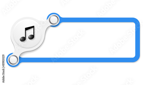 Vector blue box for your text and music icon