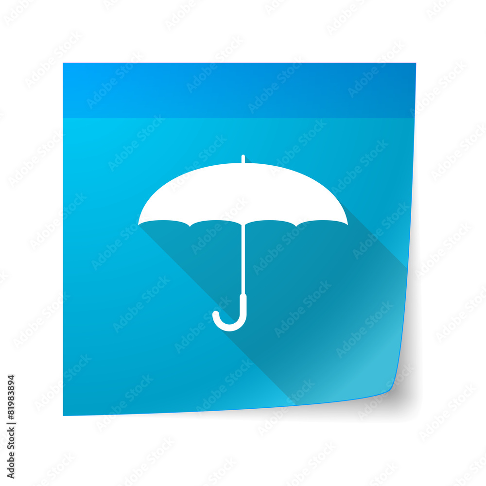 Sticky note icon with an umbrella Sticky note icon with an umbrella