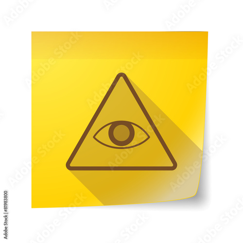 Sticky note icon with an all seeing eye