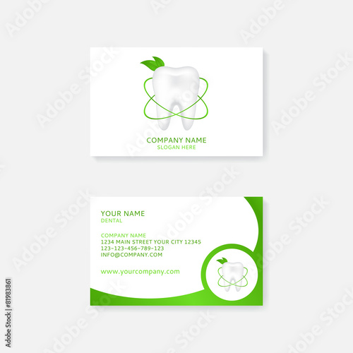 Simple business card template for dental clinic photo