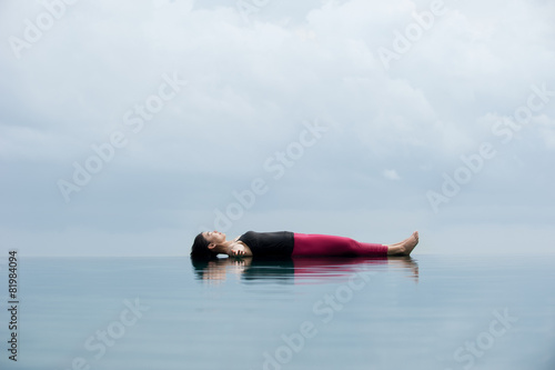 Yoga pose Relax floating on the water, Savasana Corpse Pose
