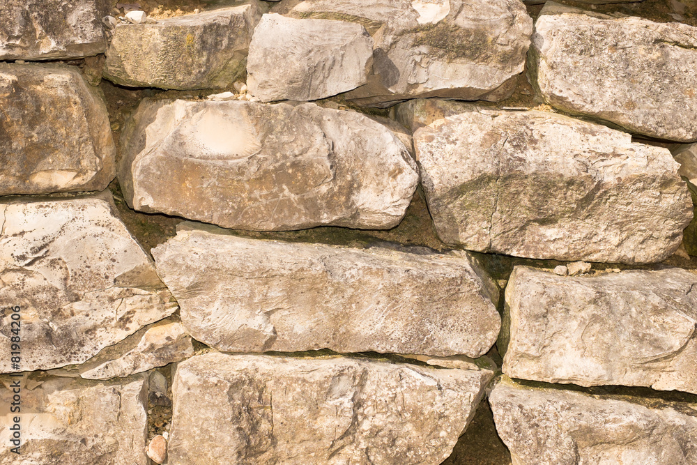 Texture of old white rock wall for background Texture of old white rock wall for background