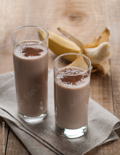 Chocolate and banana smoothie (milkshake)