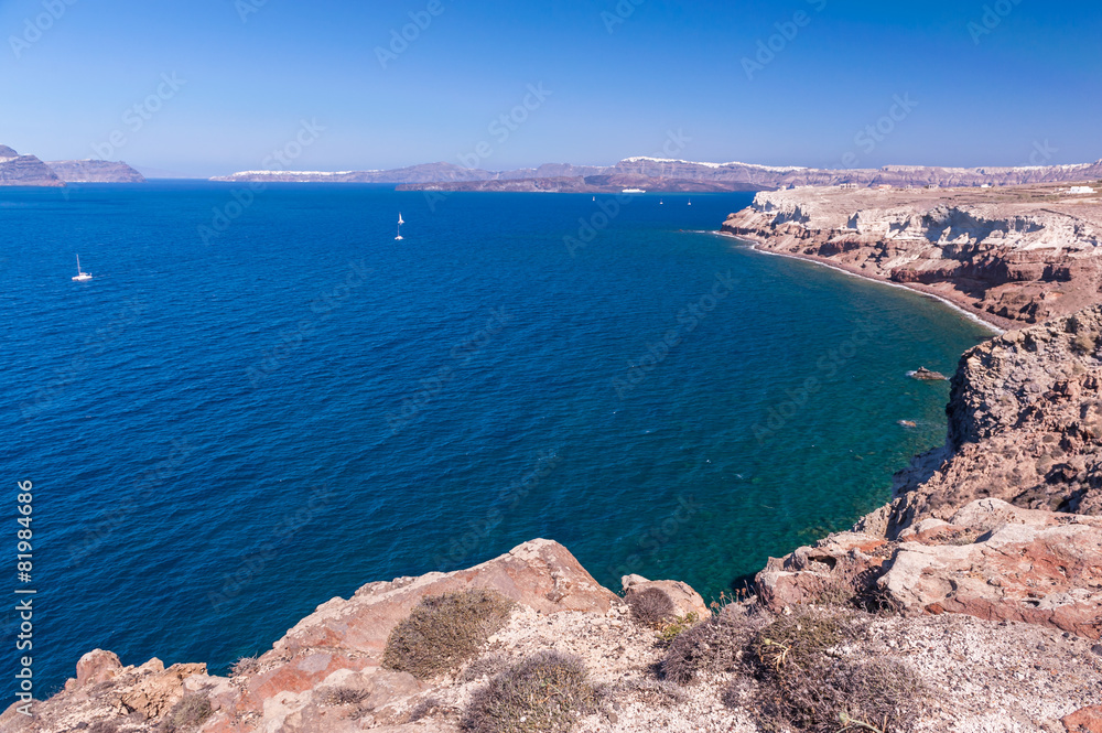 View on Santorini island in Greece