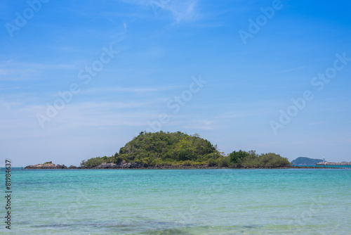 Island and beautiful blue sea