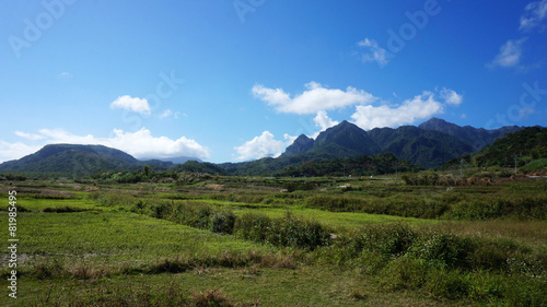 Rural area in Taiwan under the blue sky