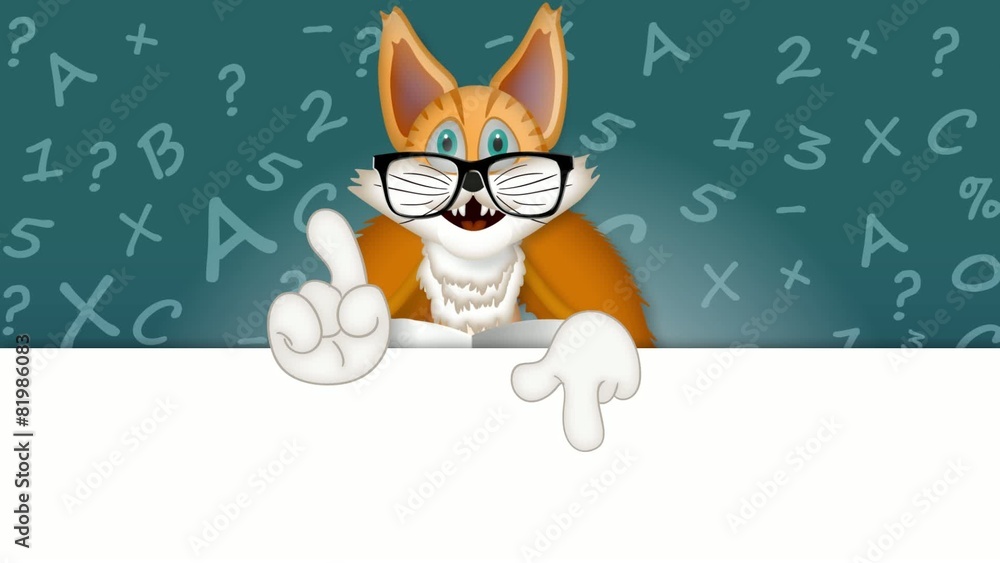 Freddy Fox teacher pupil student learning collage cartoon Freddy Fox teacher pupil student learning collage cartoon