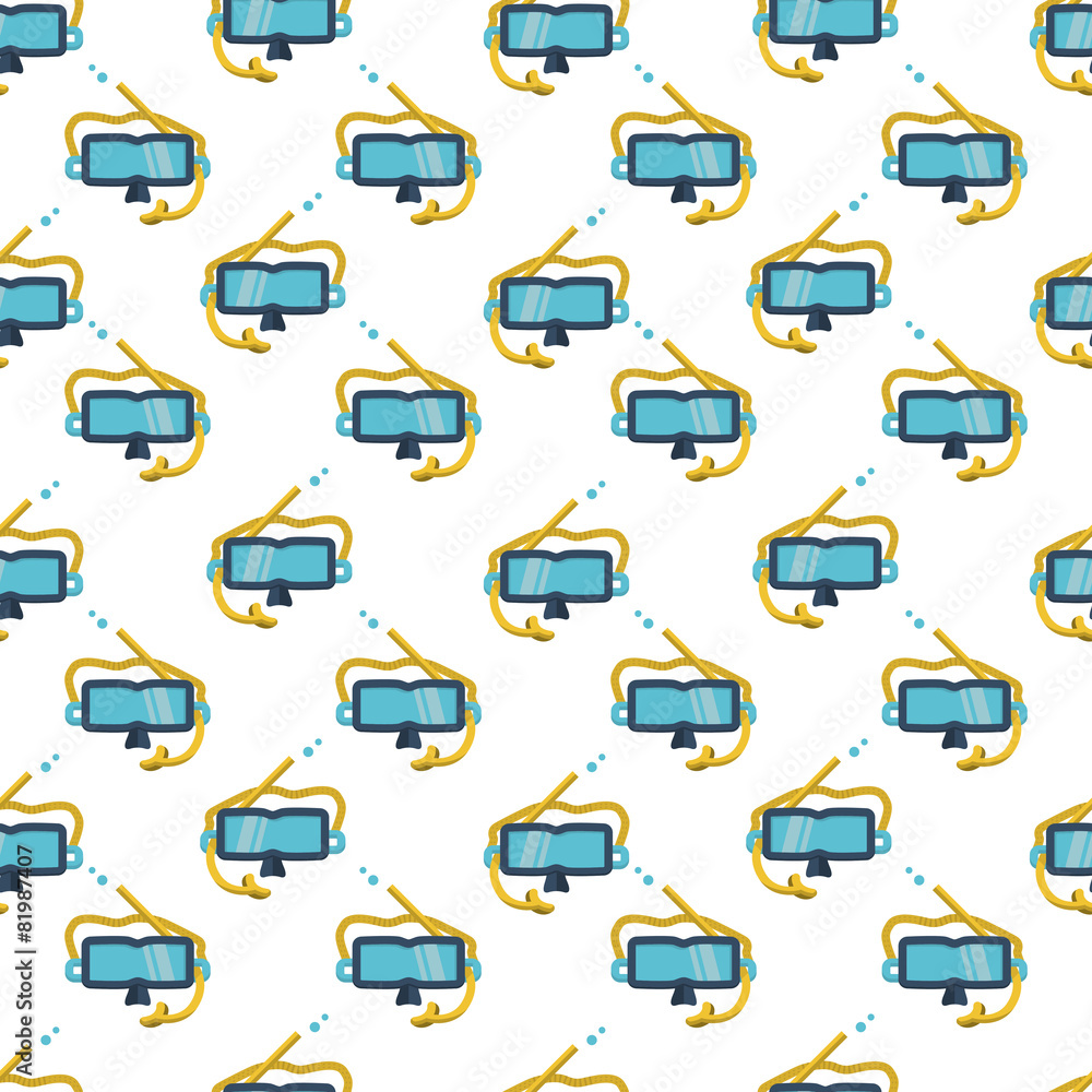 Snorkeling mask colored vector background