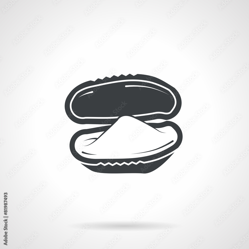 Obraz premium Oyster black vector icon