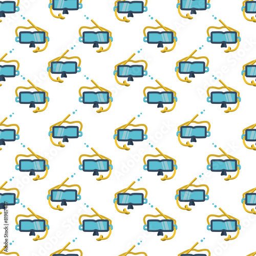 Obraz na płótnie Snorkeling mask colored vector background w salonie