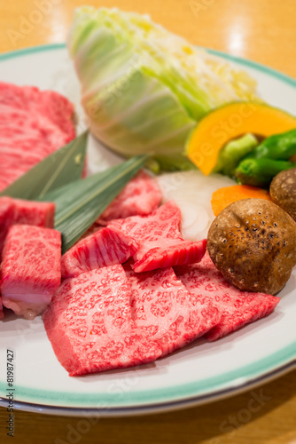 Best selected Hida premium beef plated, yakiniku japanese food